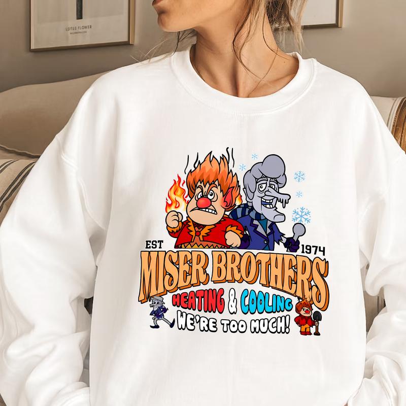 1974 Miser Brothers Christmas Graphic Sweatshirt & T-Shirt (The Year Without a Santa Claus)