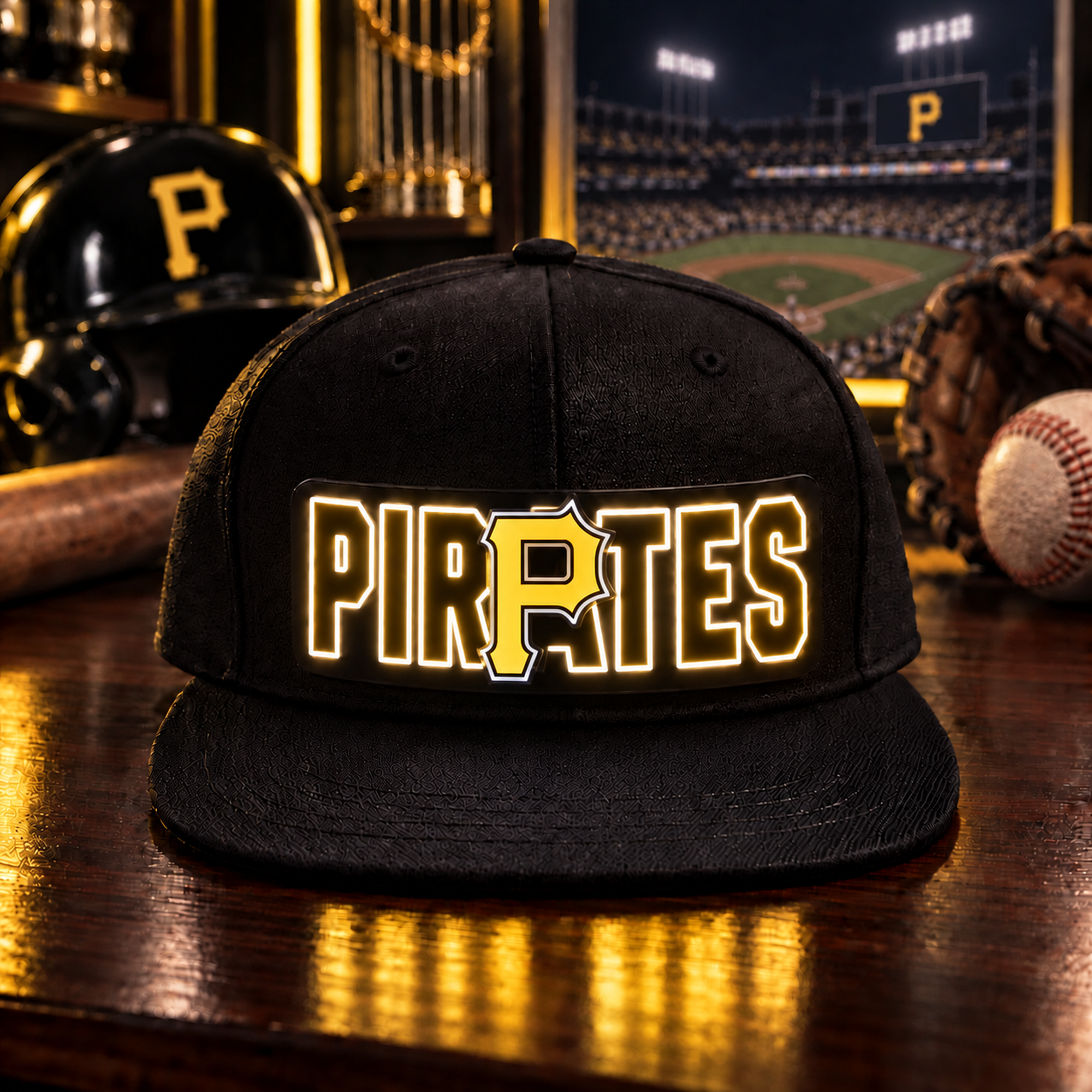 Baseball Fan LED Light-Up Snapback Cap