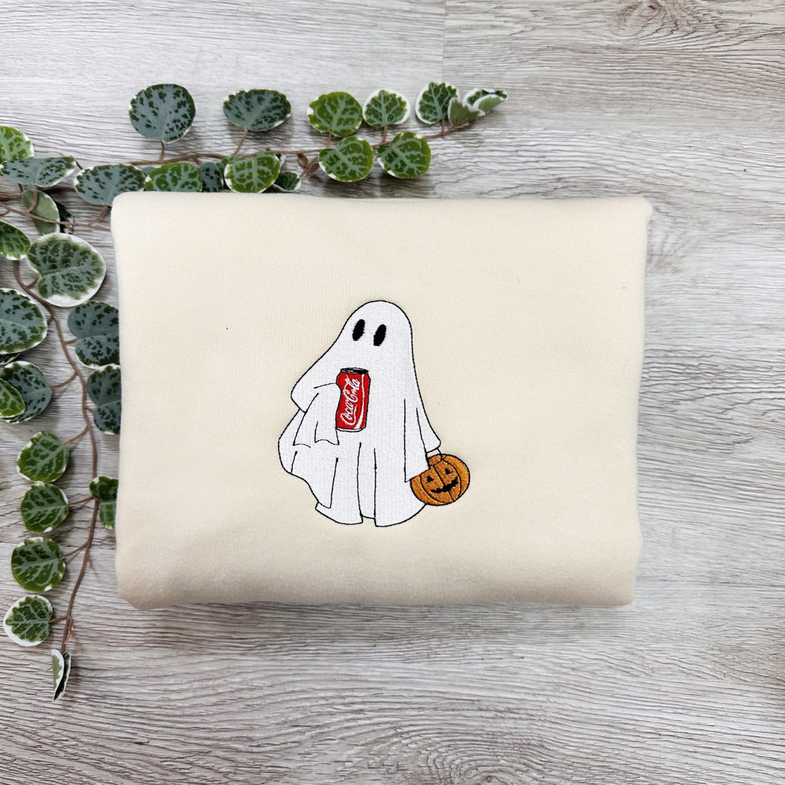 Ghost Drinking Embroidered Sweatshirt