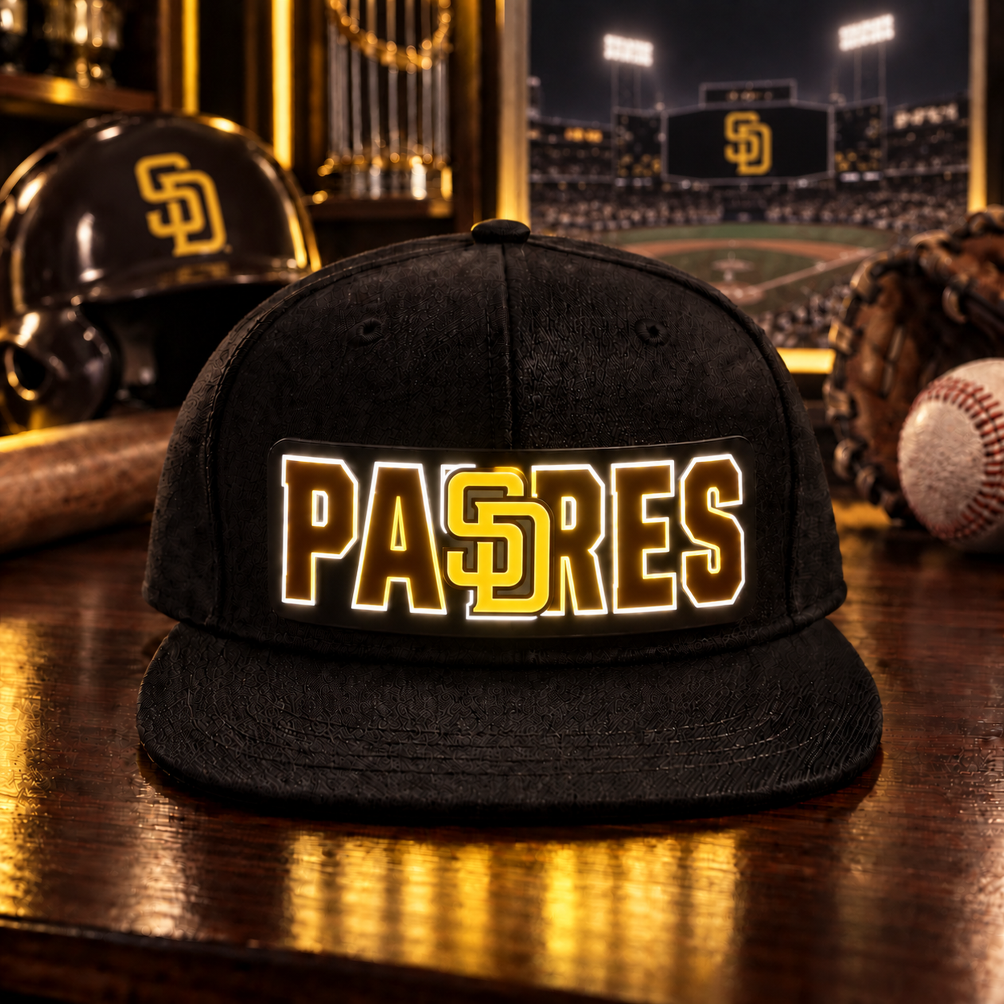 Baseball Fan LED Light-Up Snapback Cap