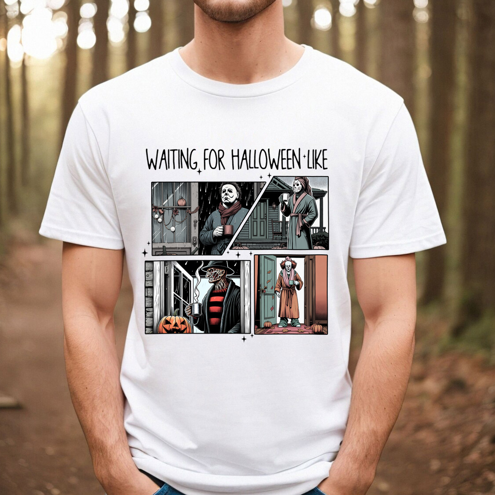Waiting For Halloween Like Horror Movie Characters Shirt