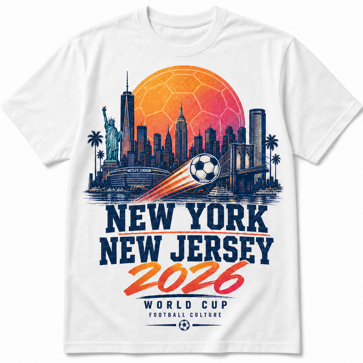 2026 Soccer Host City Skyline Vintage Graphic Tee