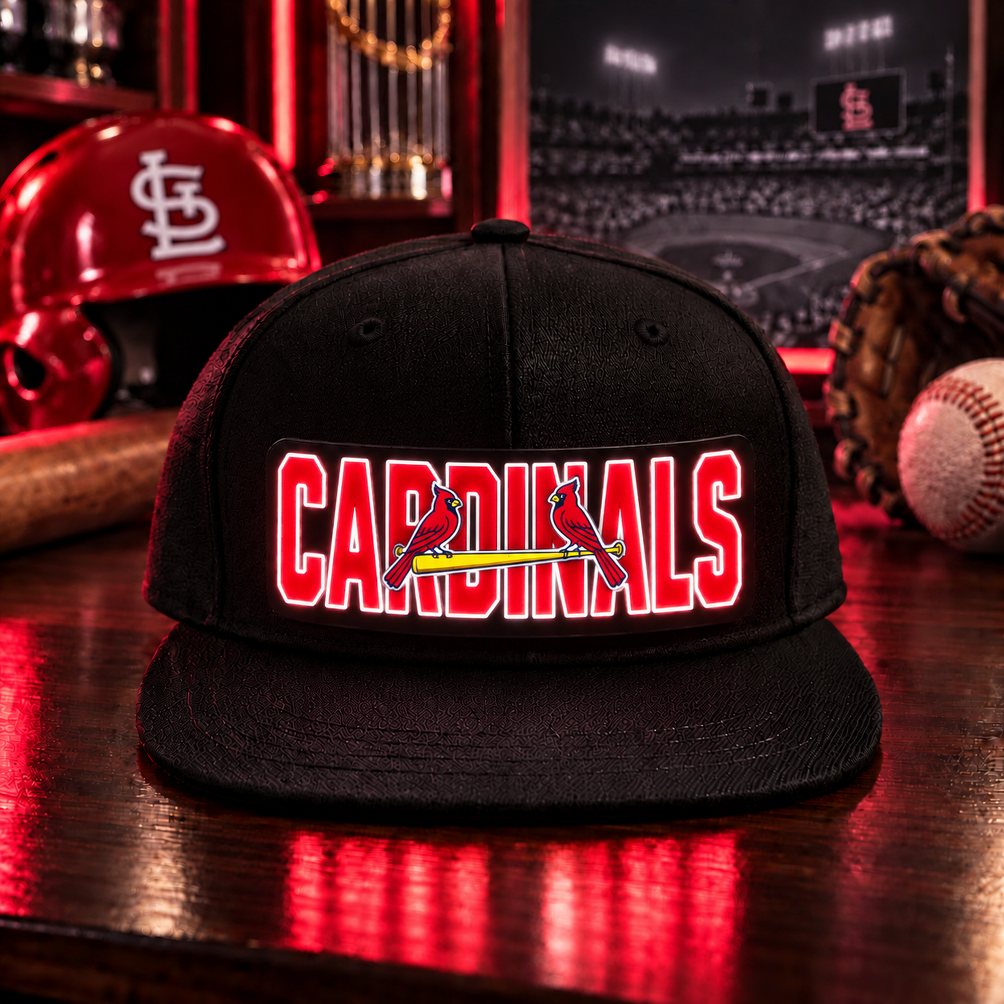 Baseball Fan LED Light-Up Snapback Cap