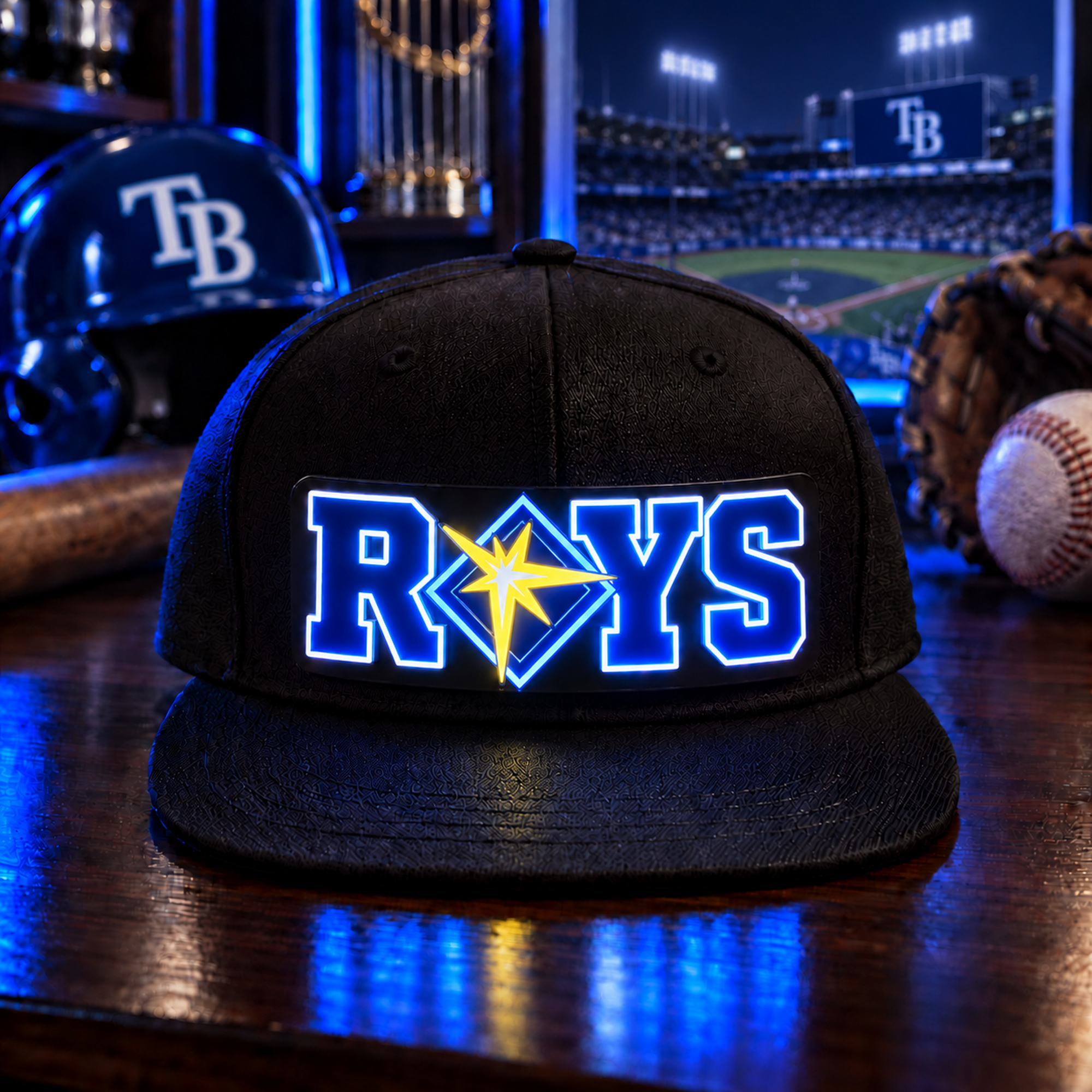 Baseball Fan LED Light-Up Snapback Cap