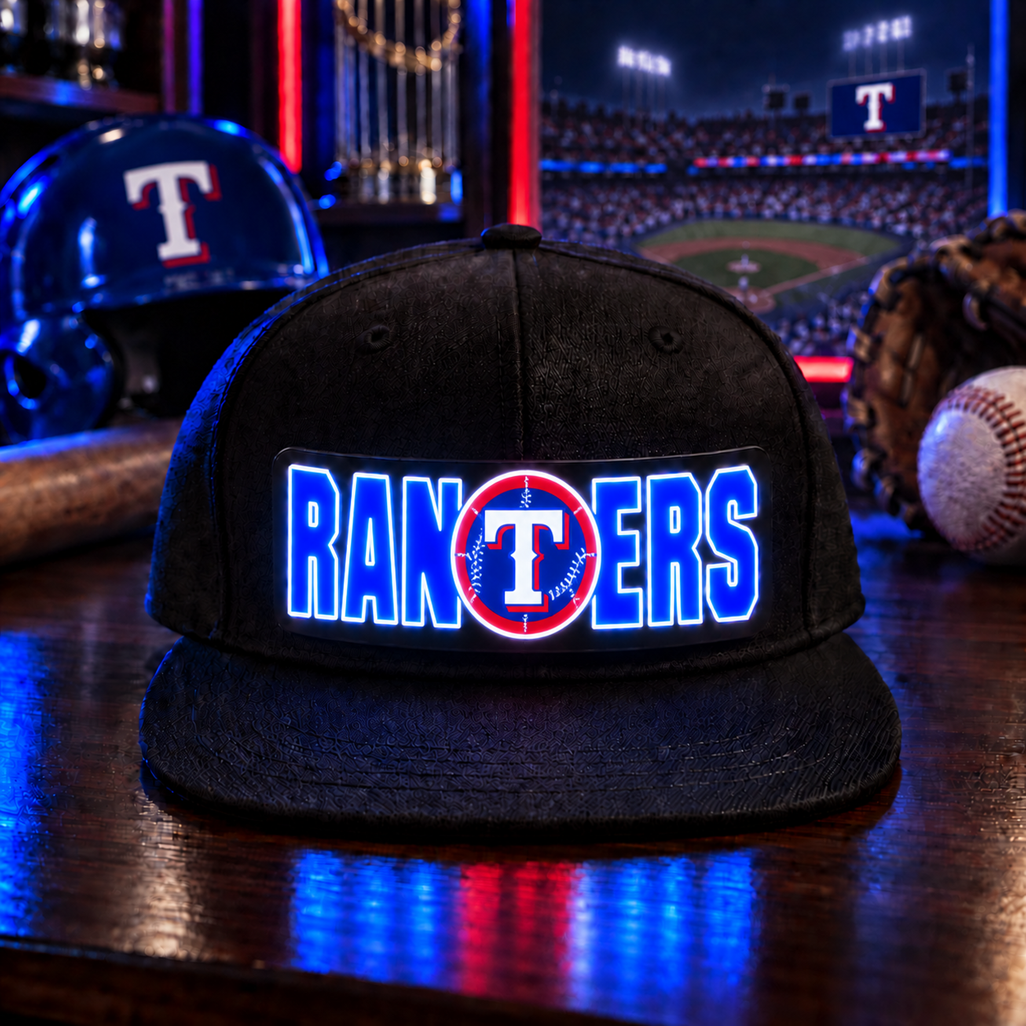 Baseball Fan LED Light-Up Snapback Cap