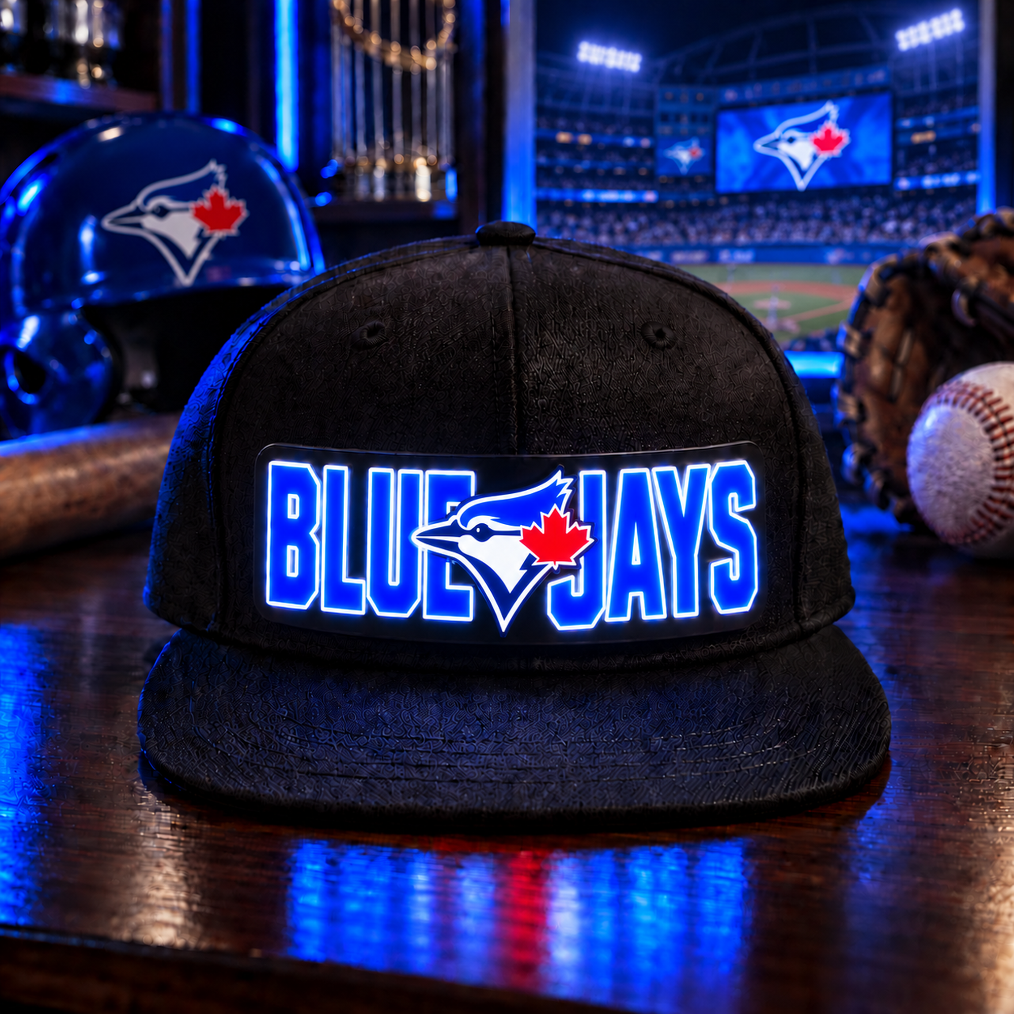 Baseball Fan LED Light-Up Snapback Cap