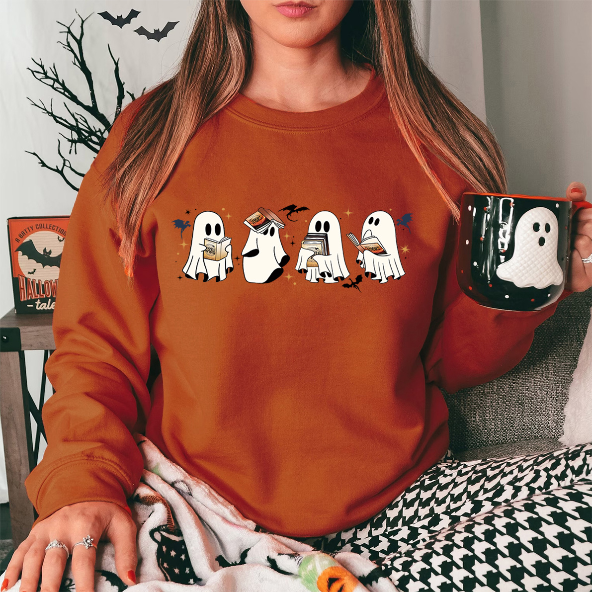 Fourth Wing Ghost Halloween Sweatshirt