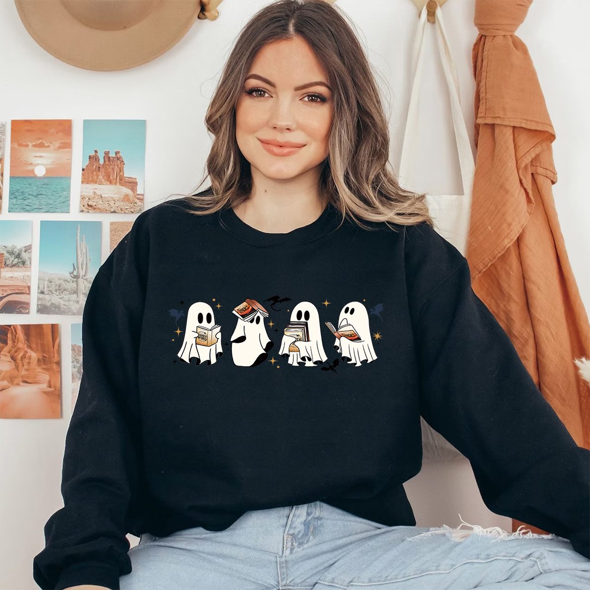 Fourth Wing Ghost Halloween Sweatshirt