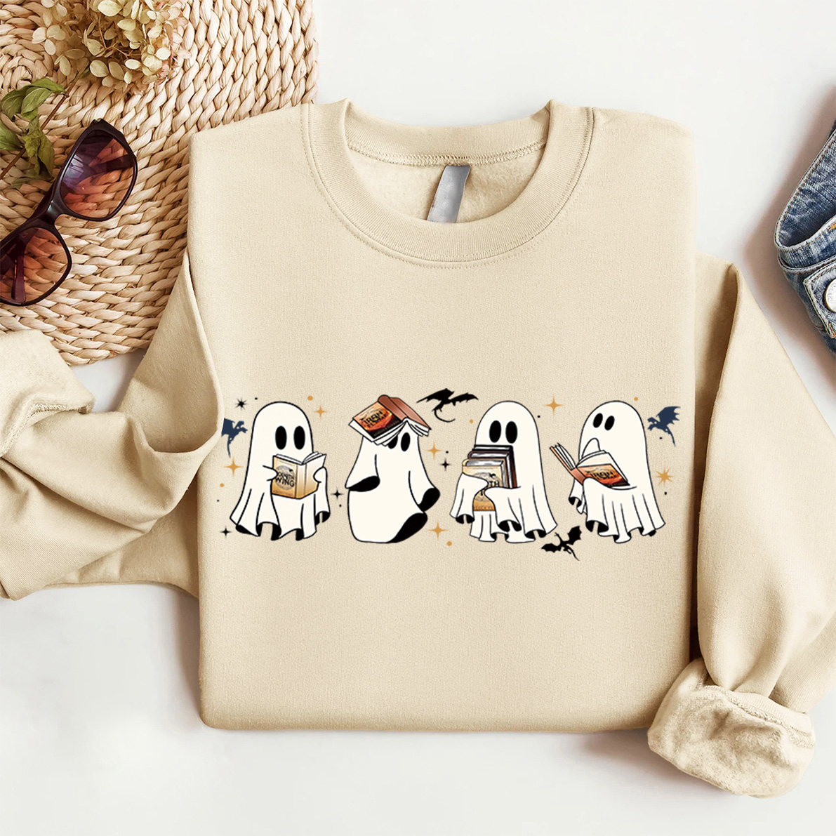 Fourth Wing Ghost Halloween Sweatshirt