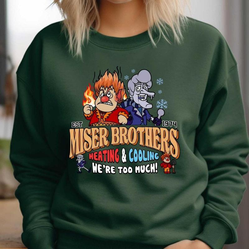 1974 Miser Brothers Christmas Graphic Sweatshirt & T-Shirt (The Year Without a Santa Claus)