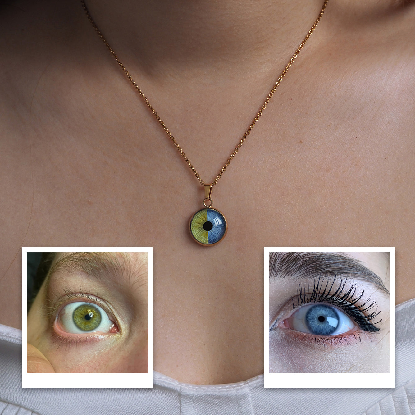 Custom Couple Eyes  Necklace