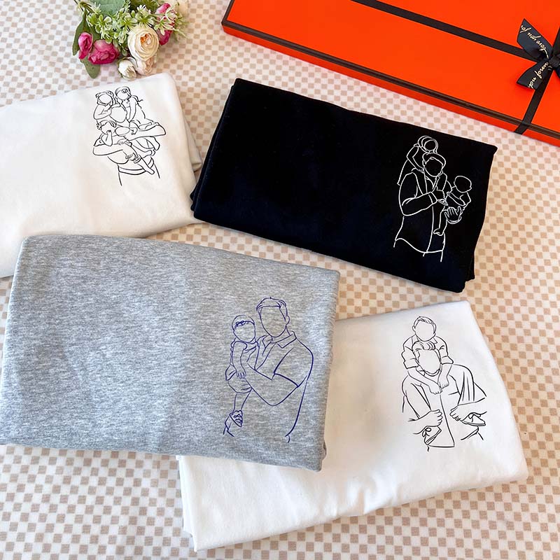 CUSTOM LINE DRAWING HOODIE💕CREWNECK