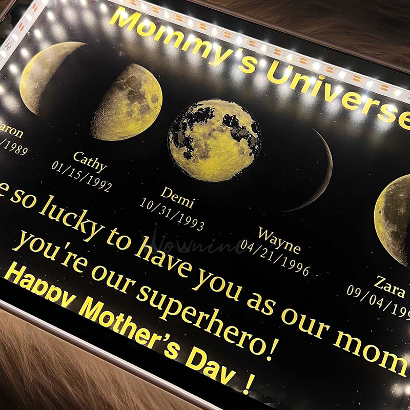 Multi Moon Moon Phase Mirror Lamp - Mommy's Universe