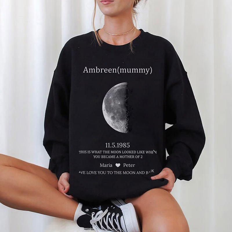 A Unique Mother's Day Gift Celebrating Your Special Bond-Custom Moon Phase T-Shirt/Crewneck/Hoodie