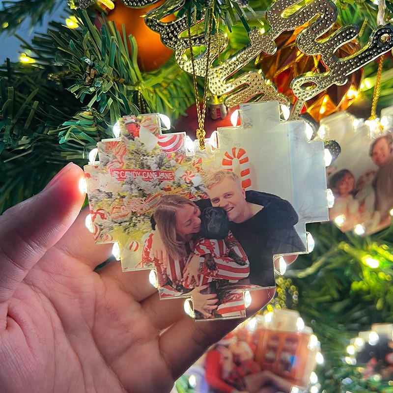 Custom Heart Shape Photo Collage Lamp with Photos