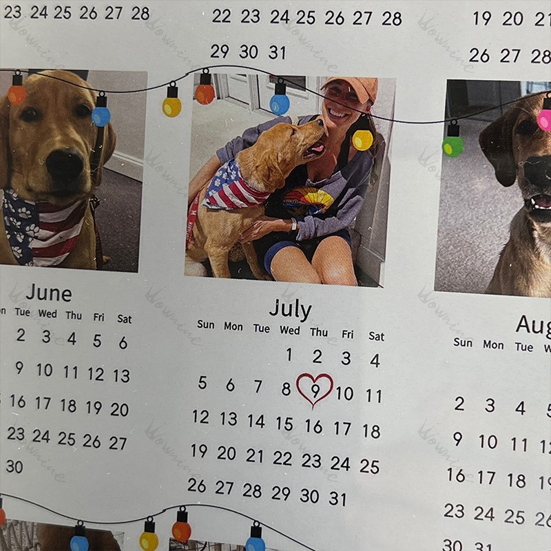 Personalized 2026 Calendar Mirror Light Box with Photo