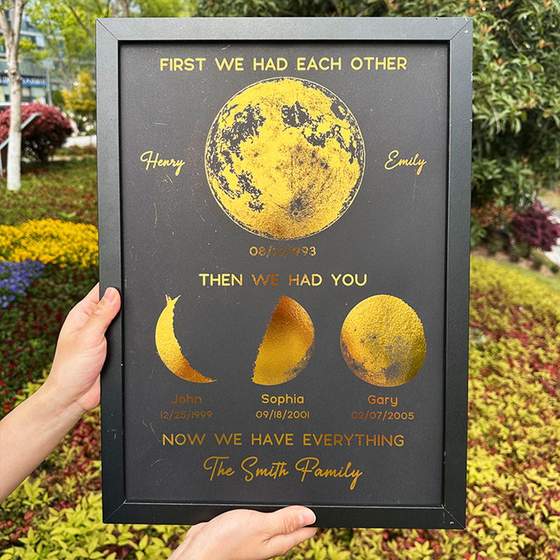 First We Had Each Other Custom Moon Phase Frame With Text & Date