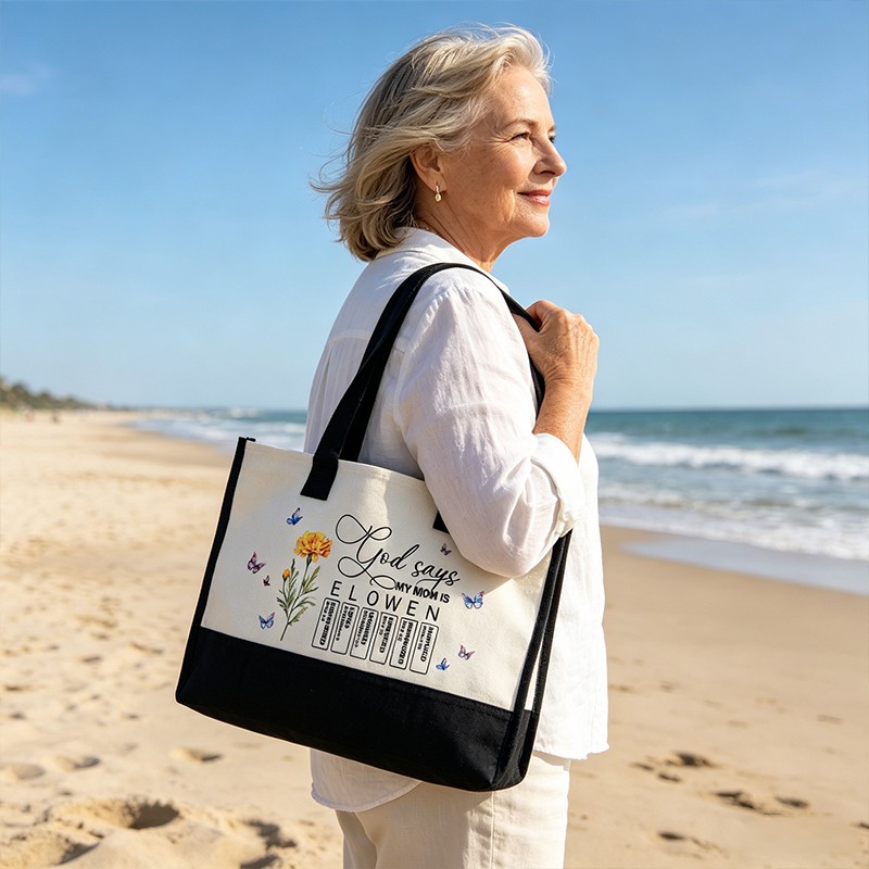 God Says I Am Name In Bible Verse Custom Tote Bag