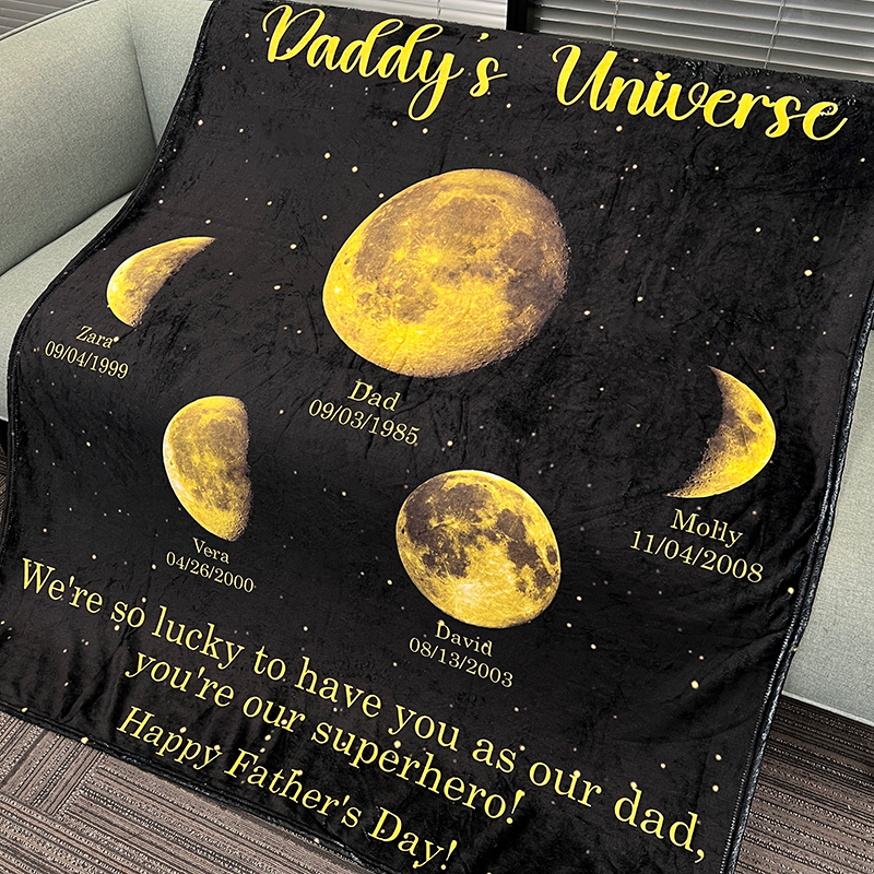 Custom Surrounding Moon Blanket - Daddy's Universe