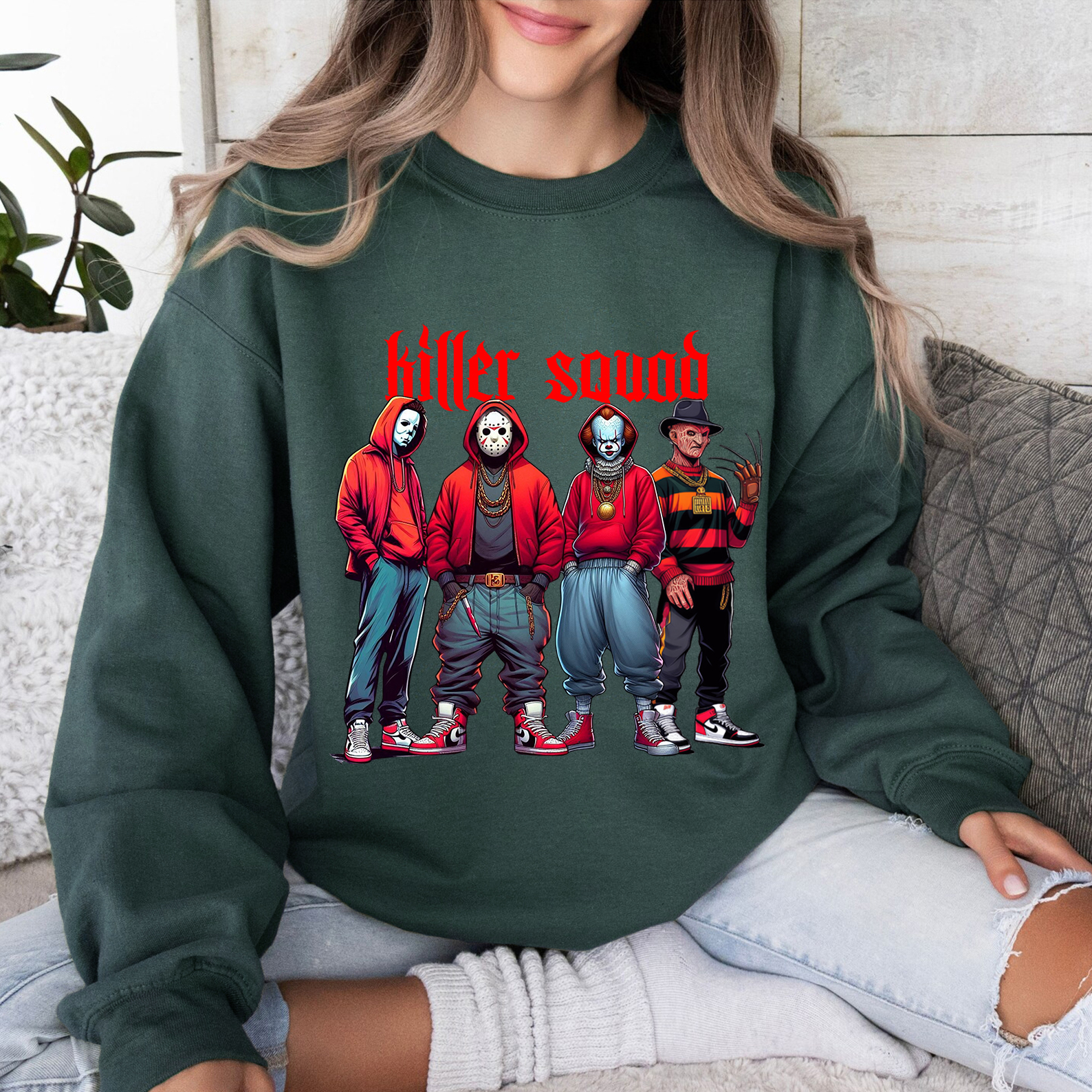 Halloween Customized Thug Life Horror Character Sweatshirt