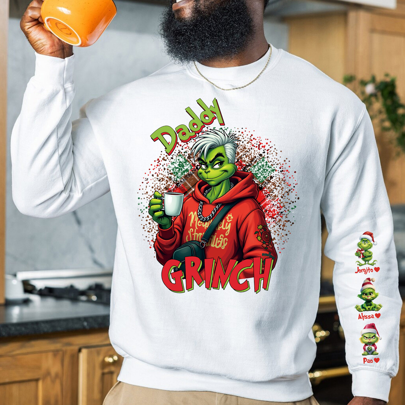 Custom Christmas Mama Daddy With Kids Name Sweatshirt Christmas Day Gift