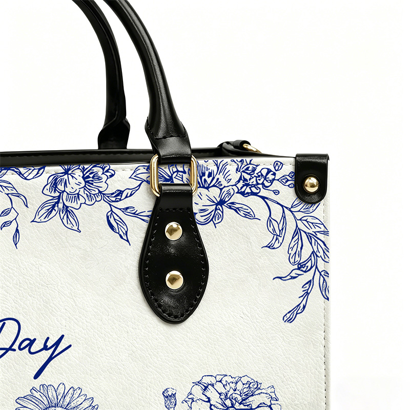Personalized Birth Flower Mom Handbag – Custom Name Mother’s Day Keepsake Tote