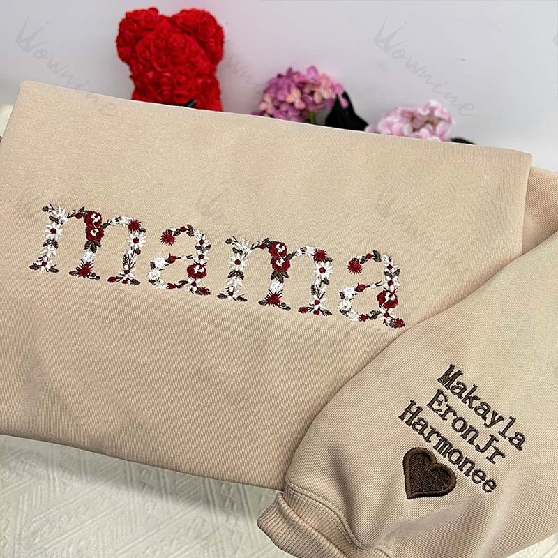 Floral Mama Embroidered Sweatshirt
