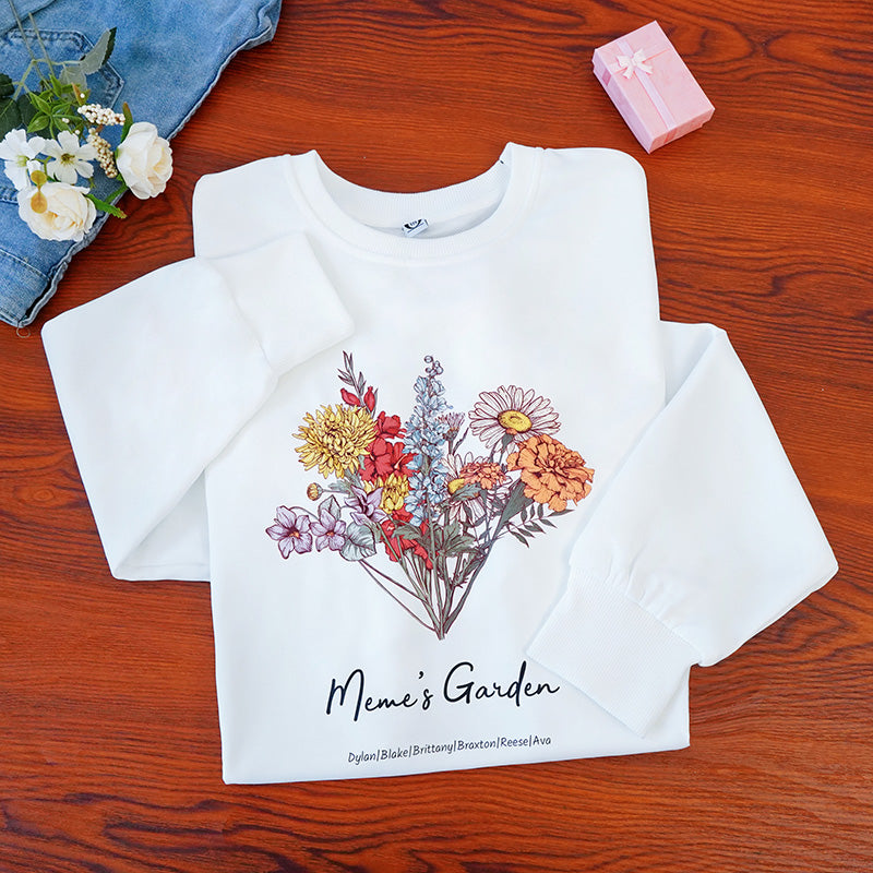 [Copy]Birth Flower Family Bouquet Custom Hoodie/Crewneck/T-shirt (AI Processed)