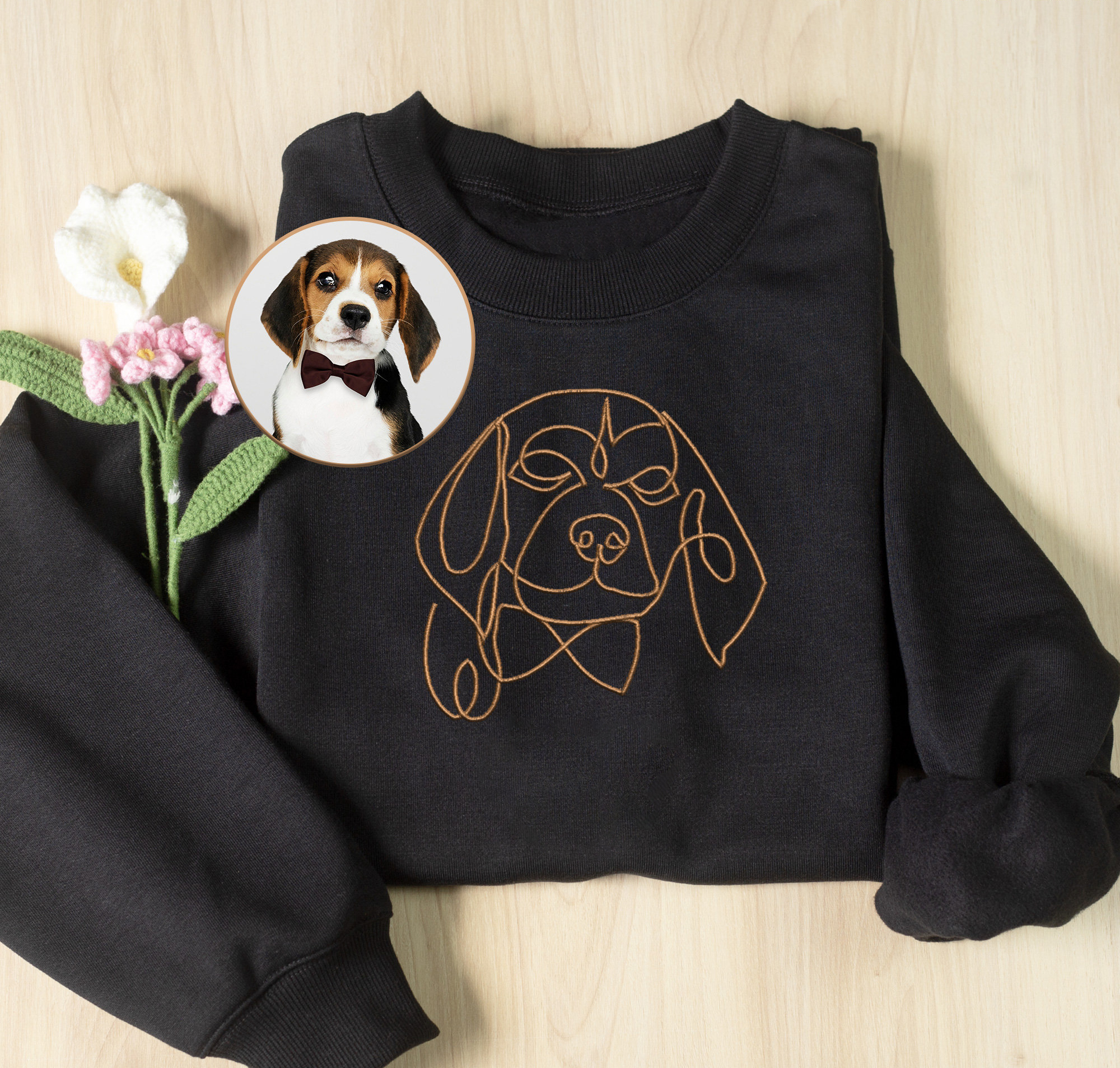 Custom Embroidered Line Drawing Hoodie❤️