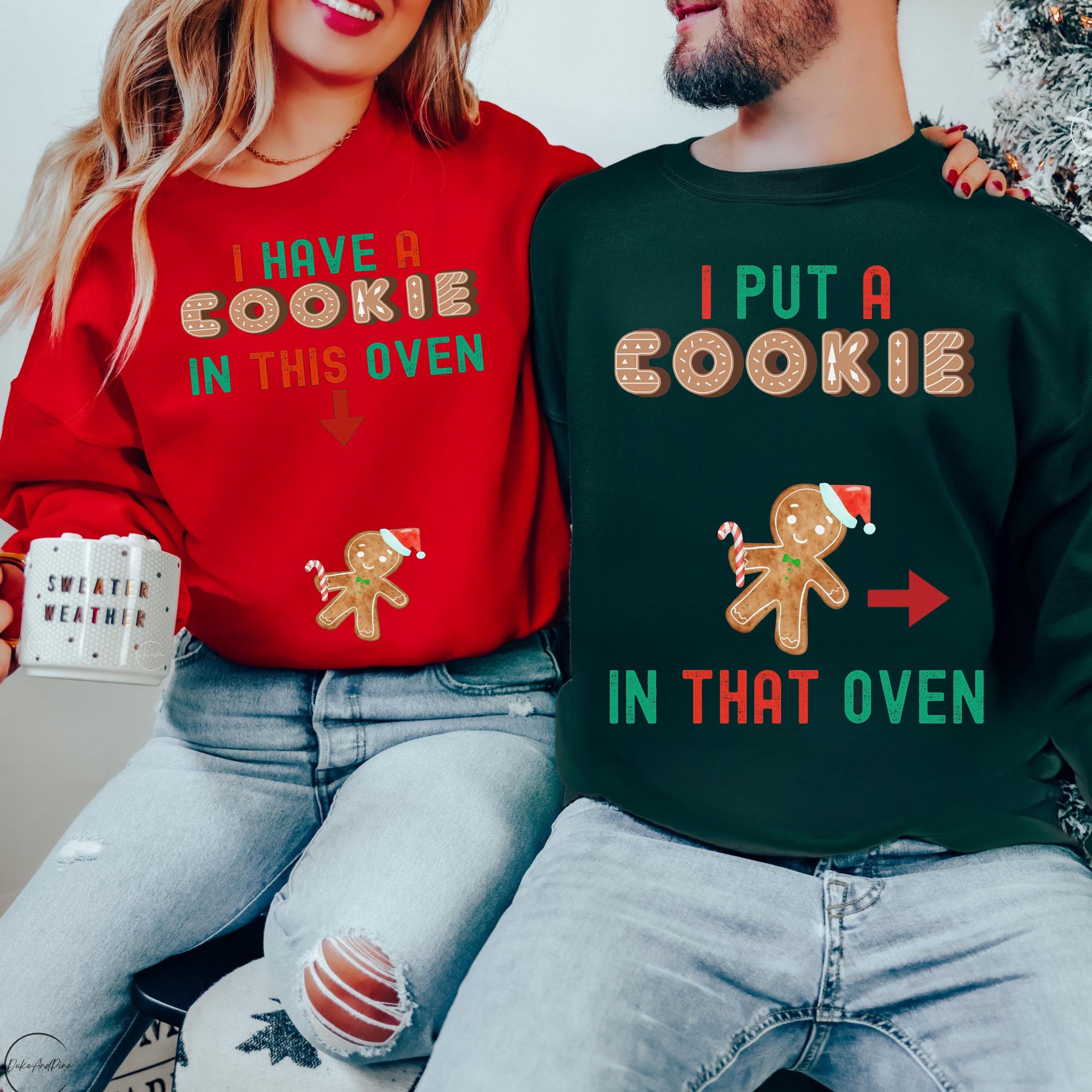 Eating for Two Couples Matching Christmas Pregnant Announcement  Sweatshirt