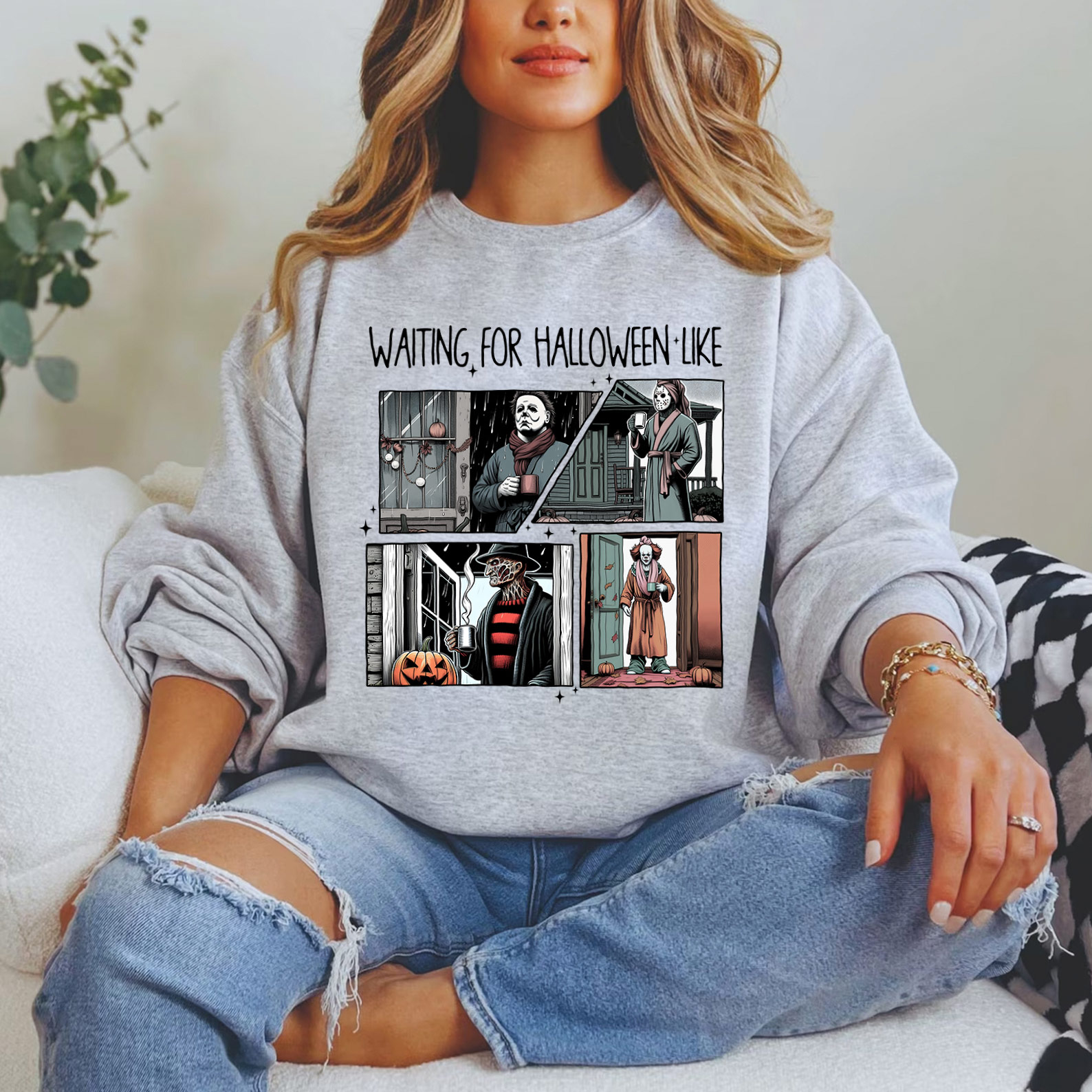 Waiting For Halloween Like Horror Movie Characters Shirt