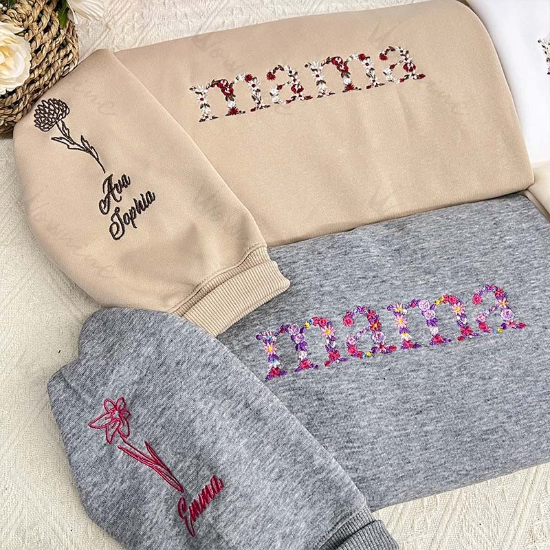 Floral Mama Embroidered Sweatshirt