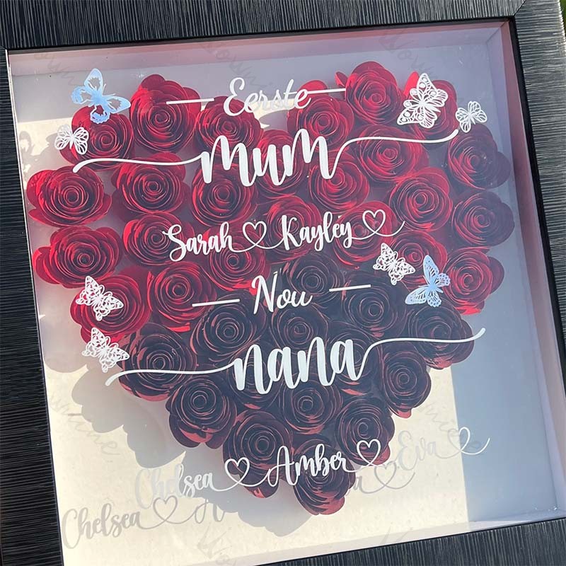 First Mum's Children Now Grandchildren - Personalized Flower Shadow Box