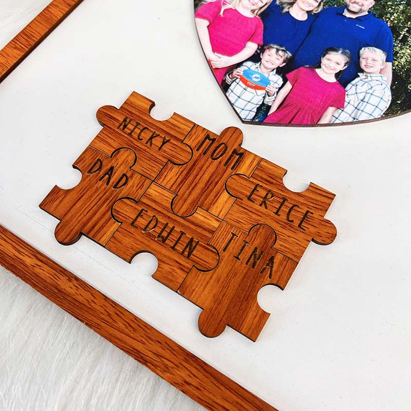 Custom Picture And Name Sign Puzzles Pieces Gift for Mom