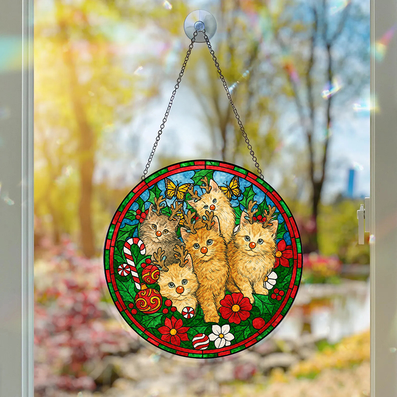 Personalized Pet Portrait Stained Glass Suncatcher