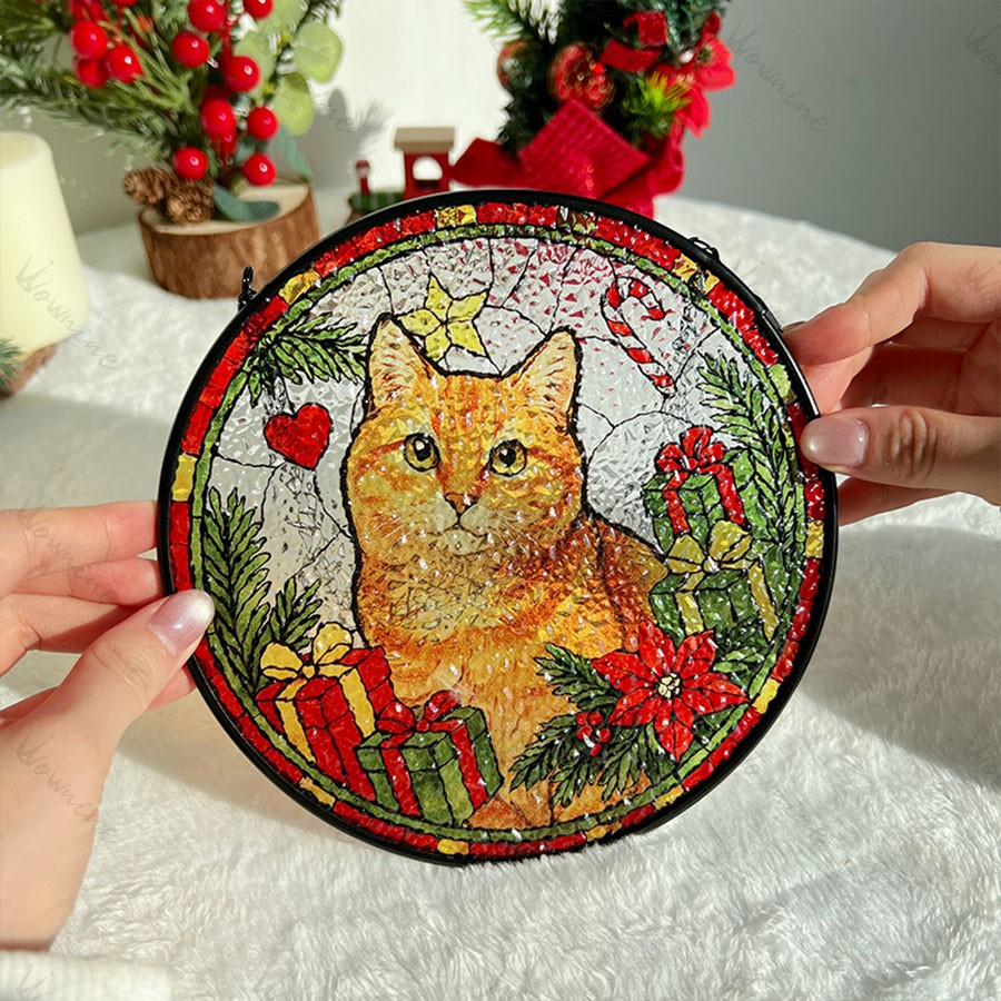 Personalized Pet Portrait Stained Glass Suncatcher