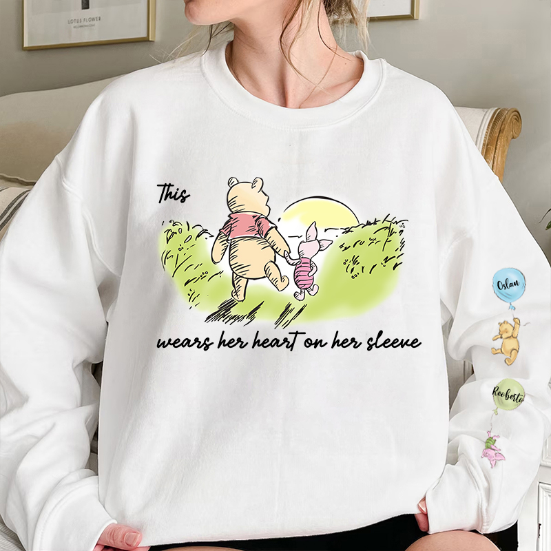 Custom Mama Bear hold hands Sweatshirt with Names Sleeve