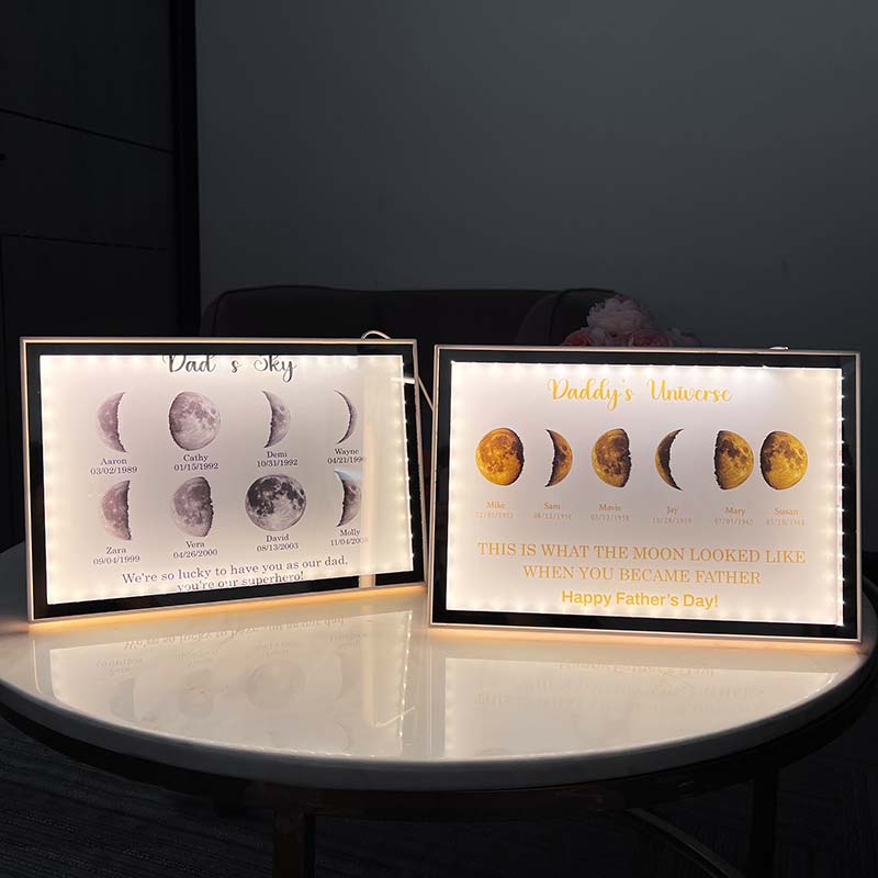 Multi Moon Moon Phase Mirror Lamp - Daddy's Universe