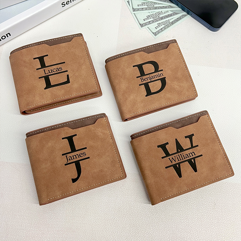 Custom Kids' Names - Personalized Leather Wallet