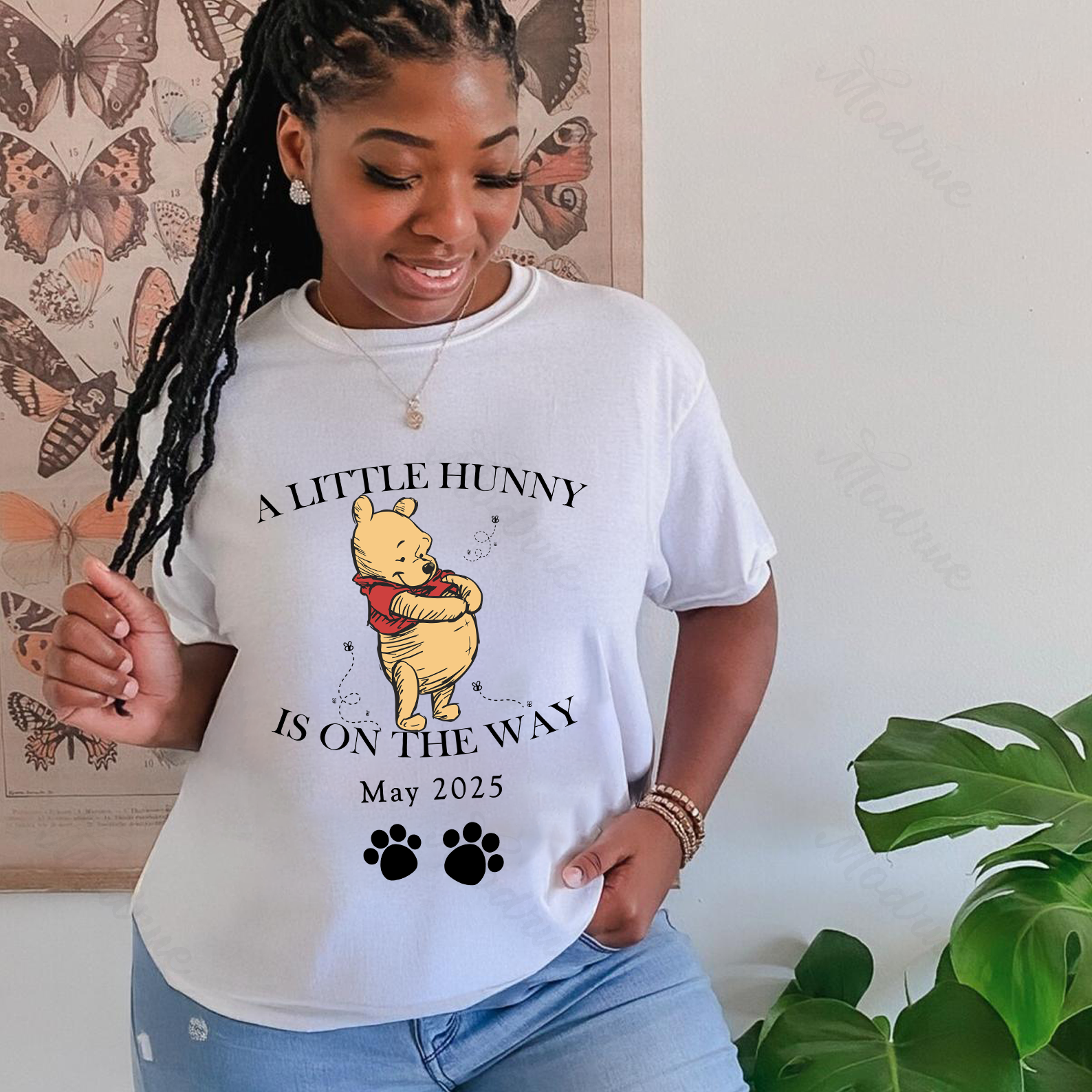 A little Hunny Is On The Way Custom Pregnancy Announcement Shirt