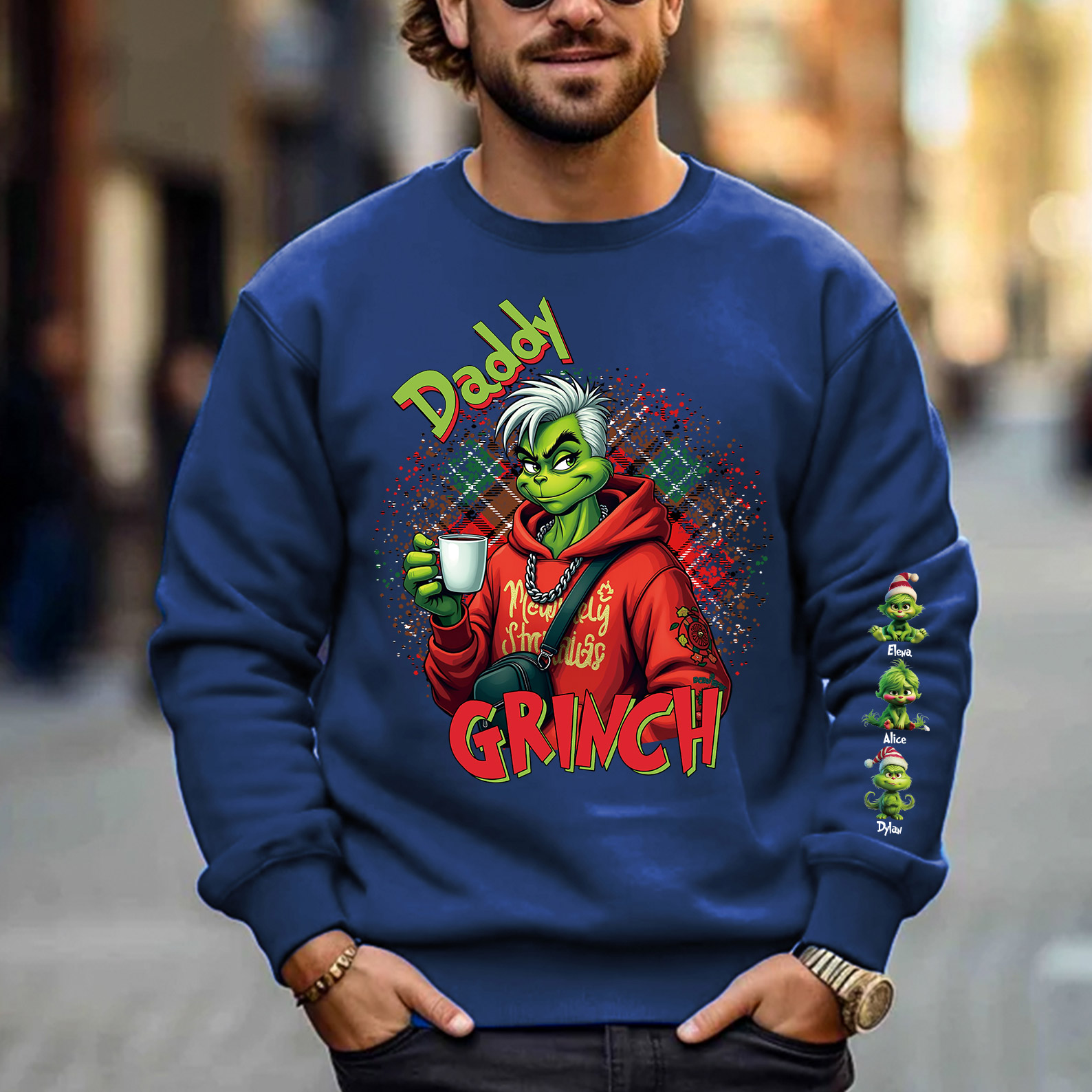 Custom Christmas Mama Daddy With Kids Name Sweatshirt Christmas Day Gift