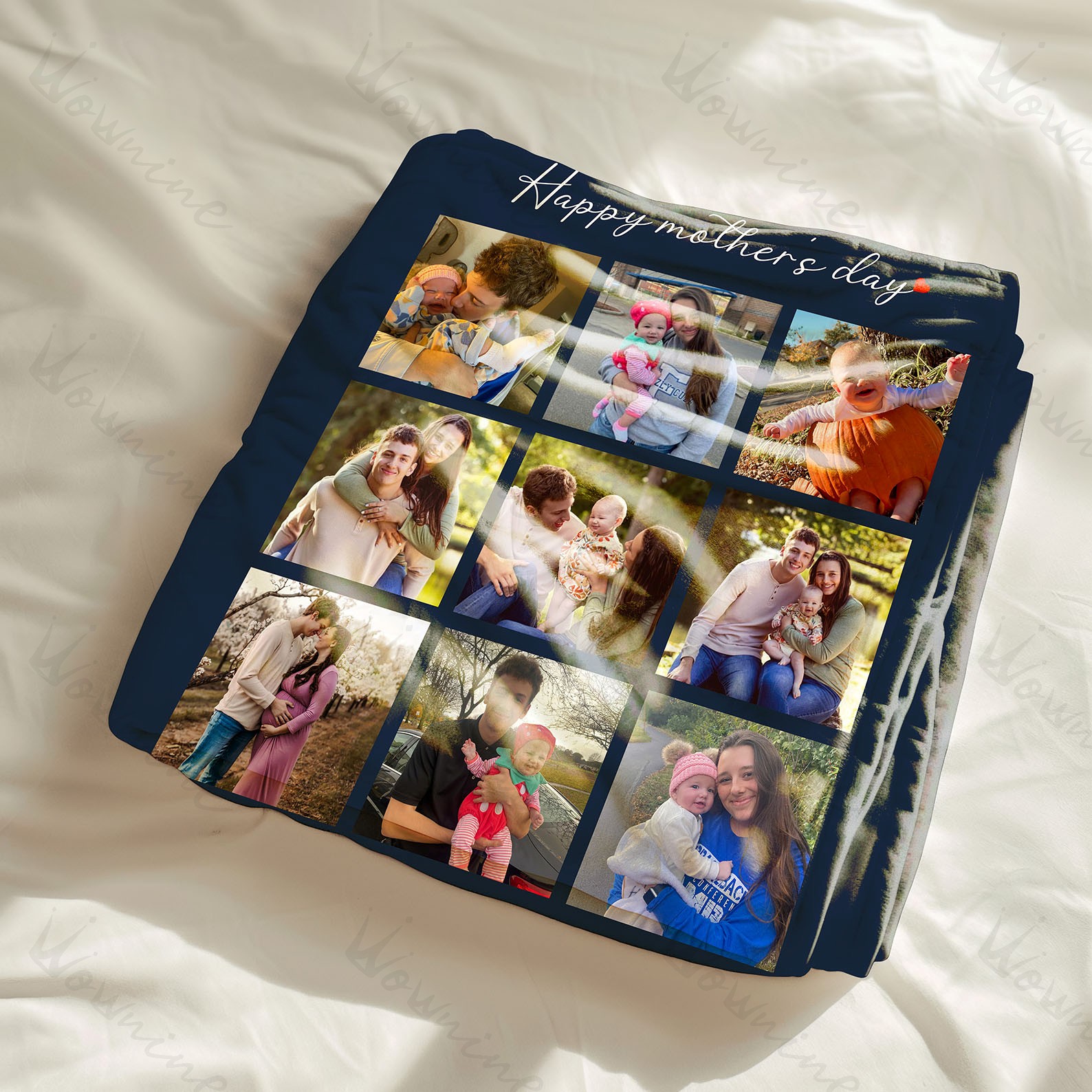 Personalized 9 Photos Happy Mother's Day Blankets Fleece Blanket