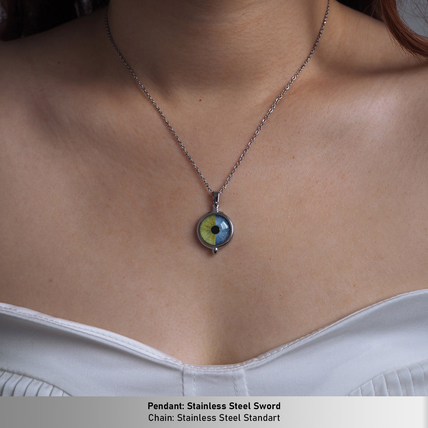 Custom Couple Eyes  Necklace