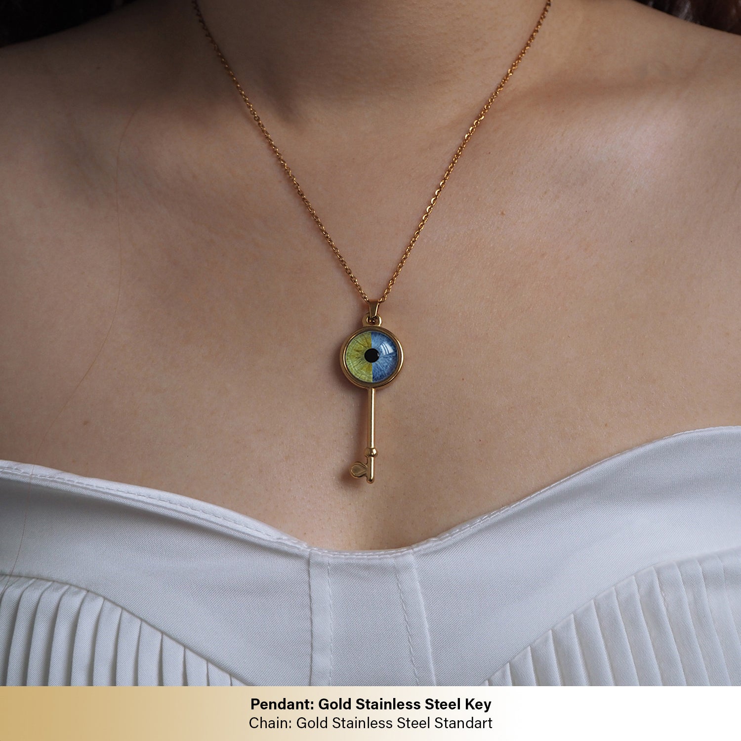 Custom Couple Eyes  Necklace