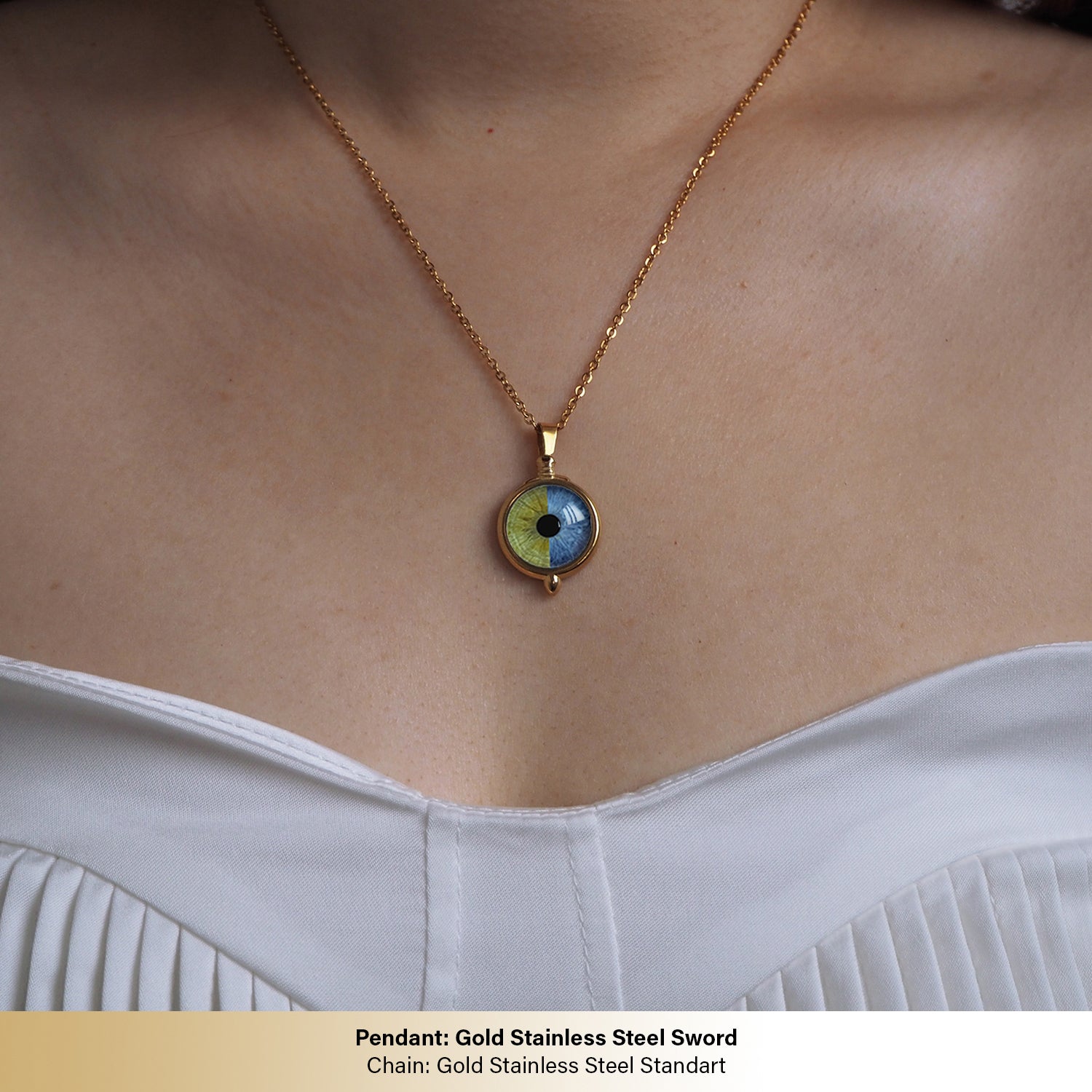 Custom Couple Eyes  Necklace