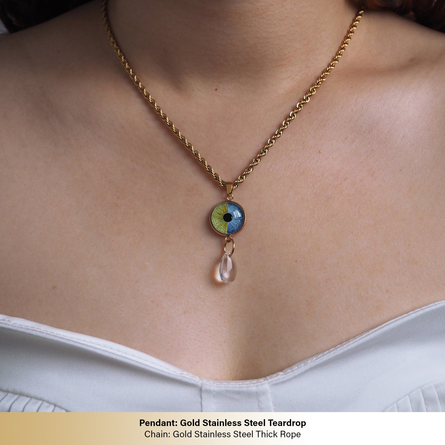 Custom Couple Eyes  Necklace