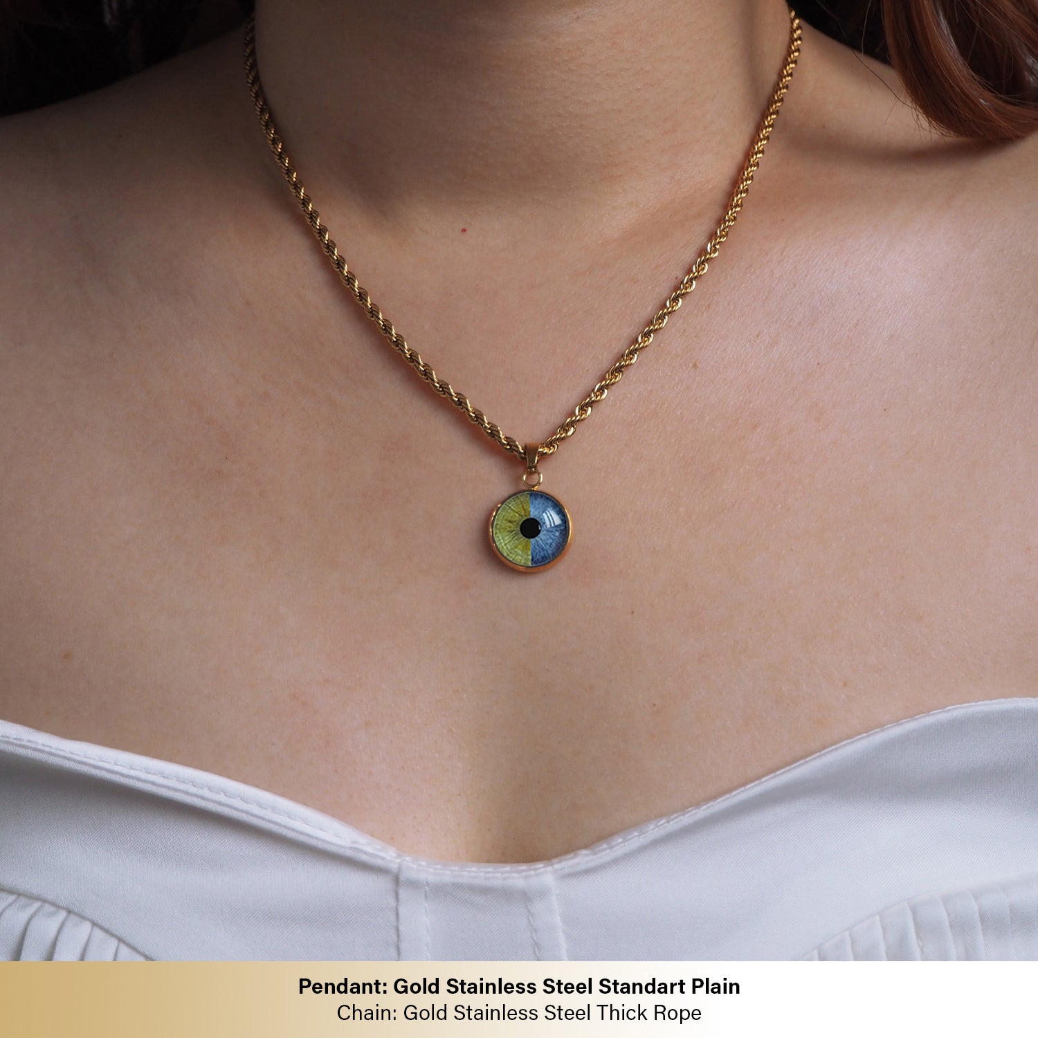 Custom Couple Eyes  Necklace