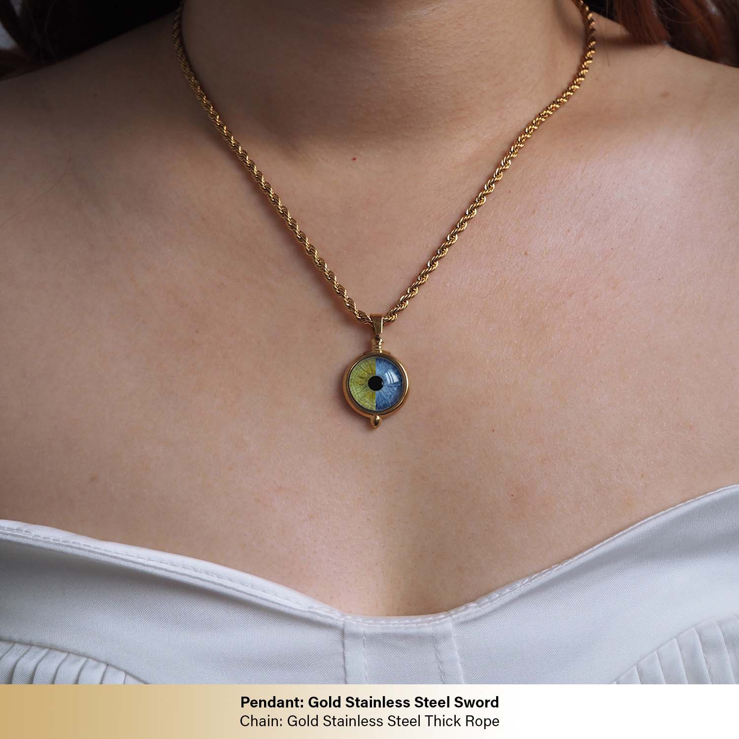 Custom Couple Eyes  Necklace