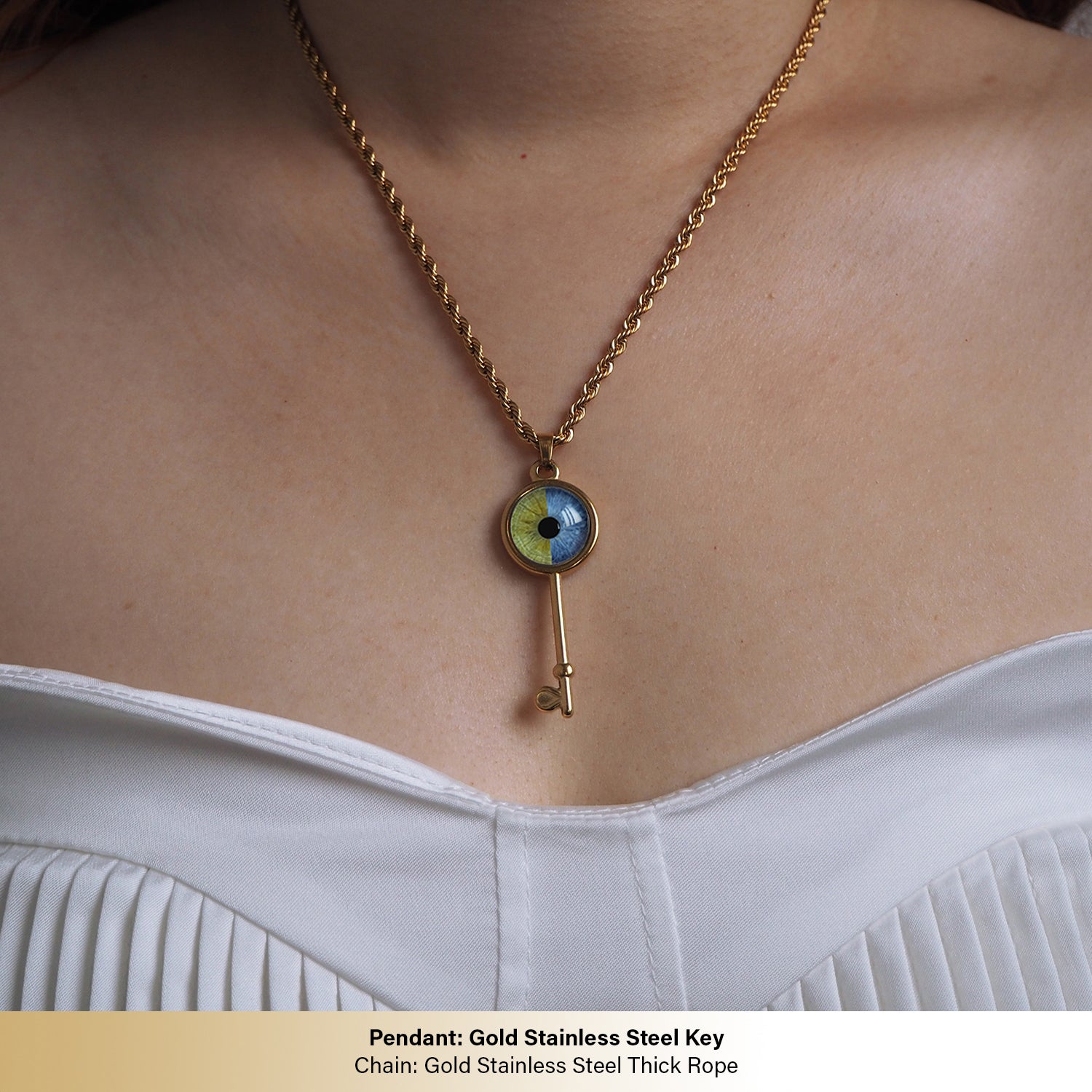 Custom Couple Eyes  Necklace