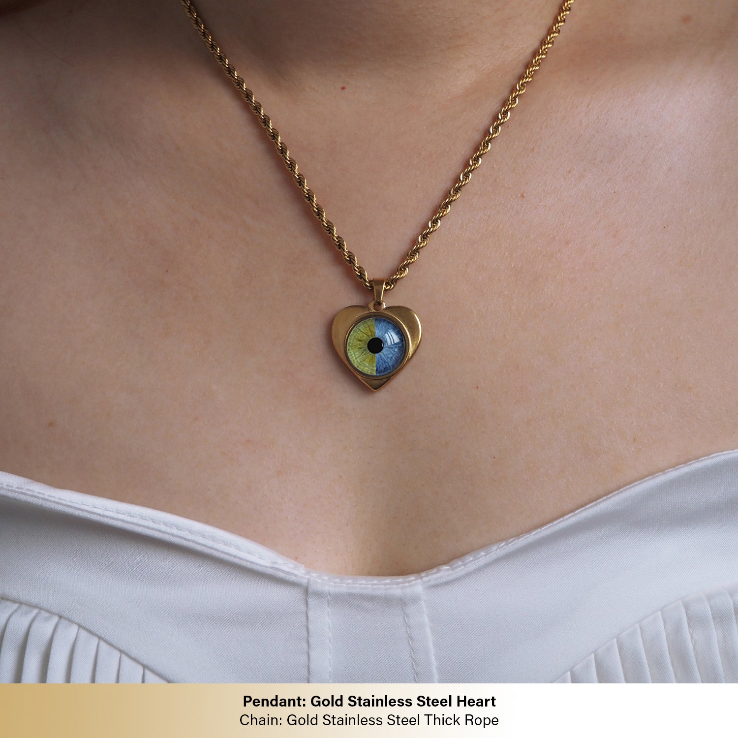 Custom Couple Eyes  Necklace